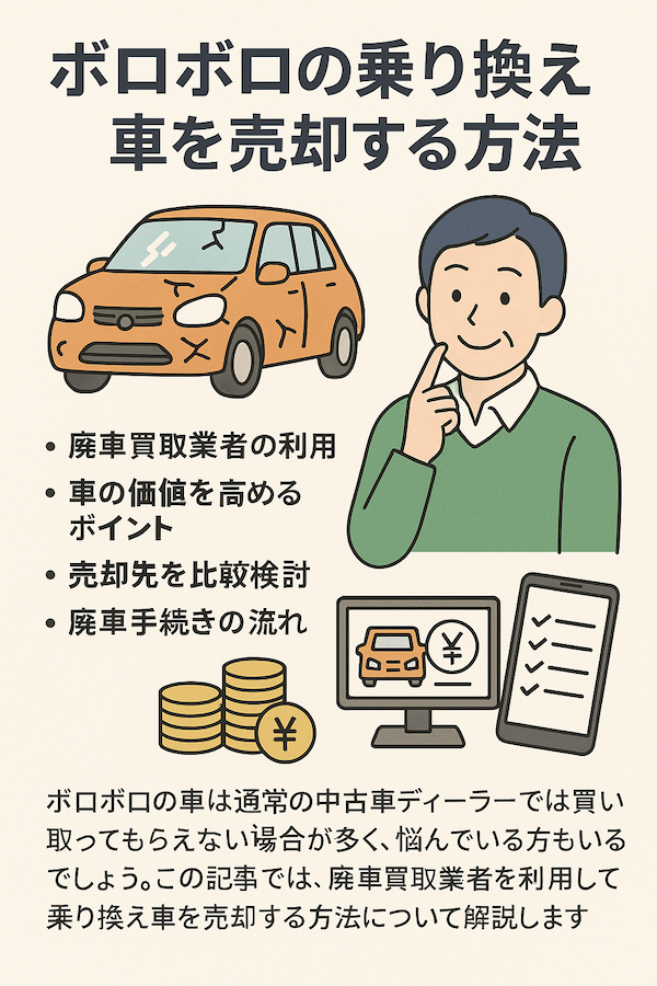 車の買い替え時、廃車に出すといくらになる?